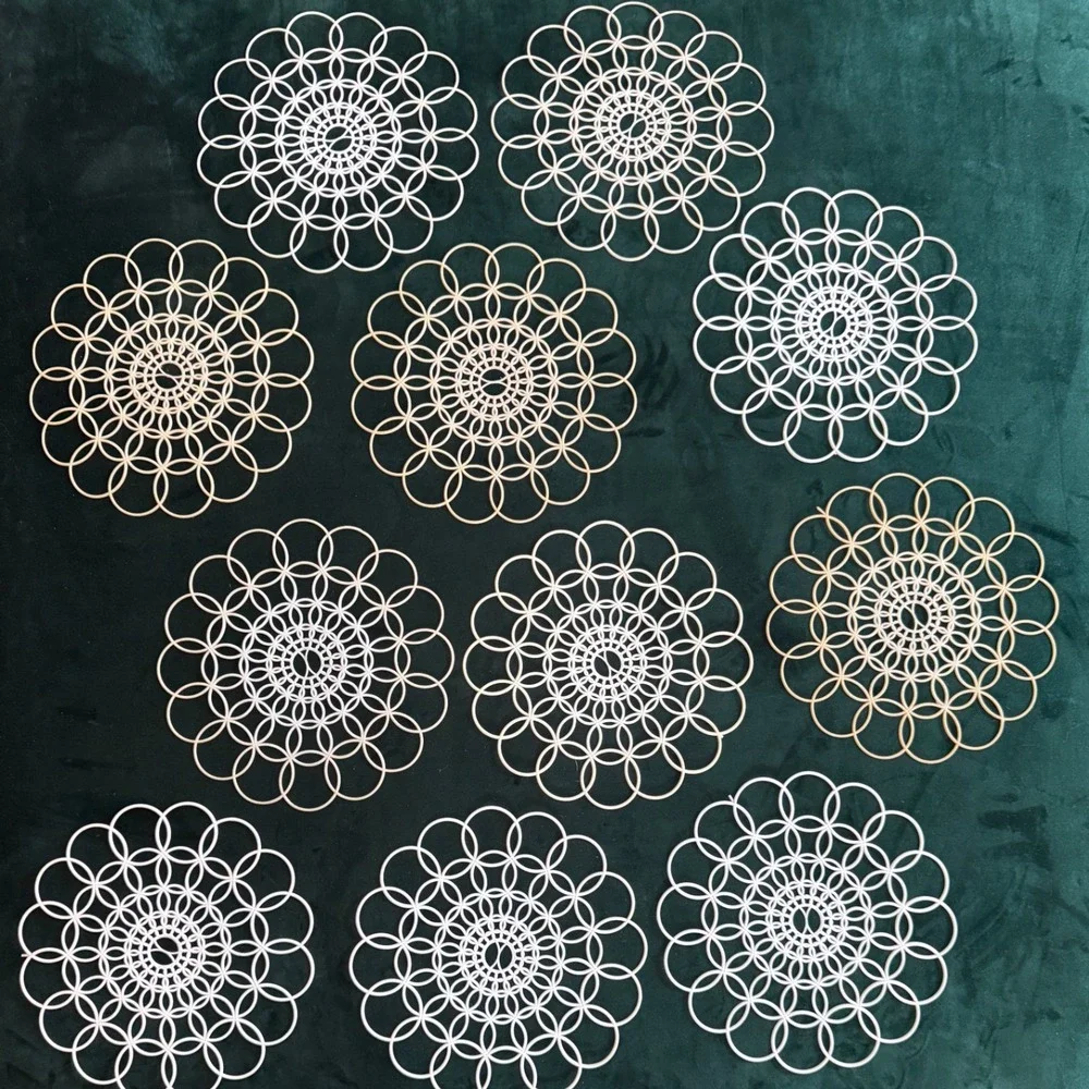 Vintage Tupperware 11 Piece Plastic Lace Geometric Mandala Doilies Coasters